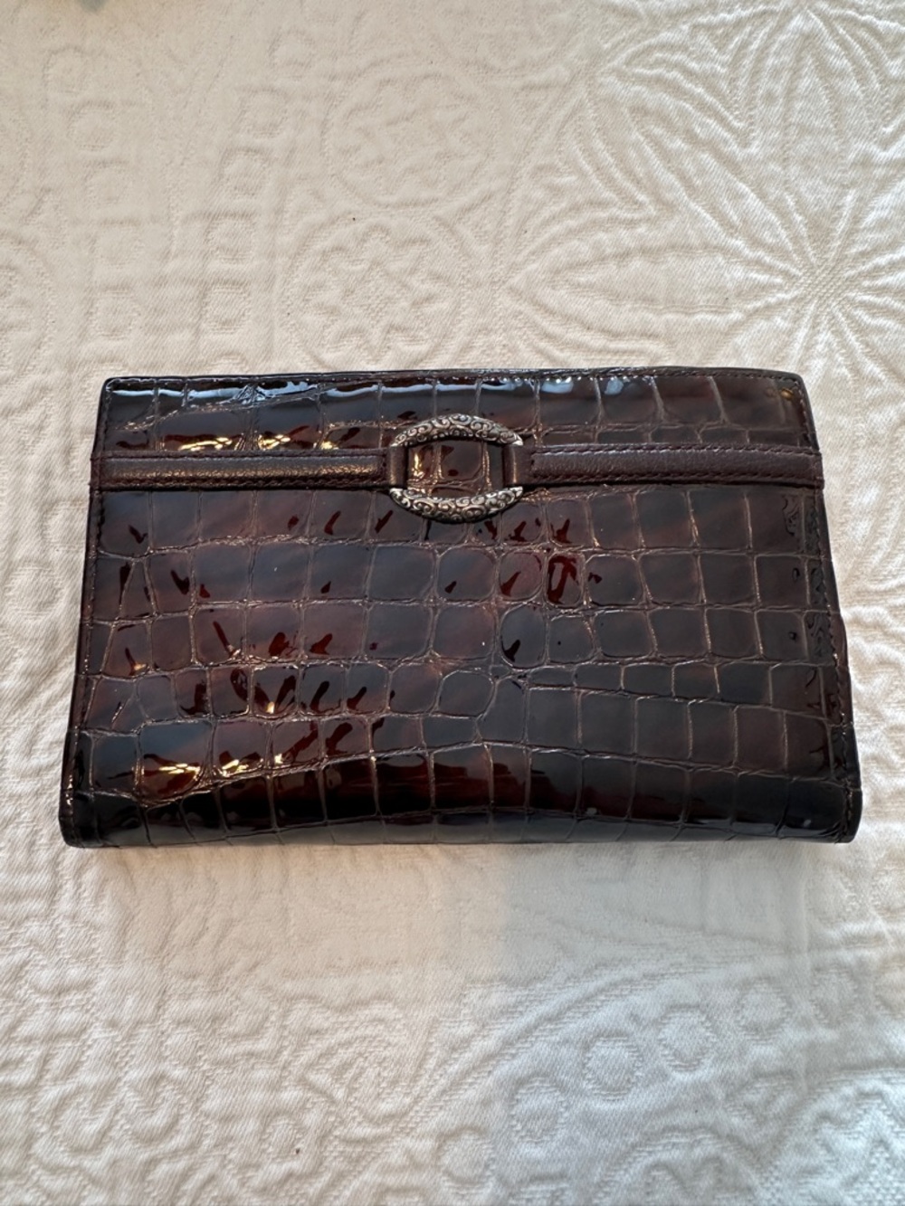 Brighton Wallet ‘Jetson’ Folio Croc Embossed Patent Leather